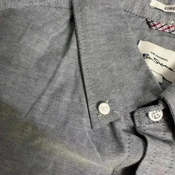 NWT - Ben Sherman Gray Button Down shirt L - Picture 9 of 14